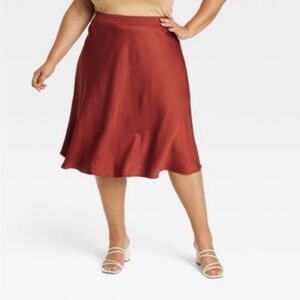 NWT Ava & Viv A-line Midi Skirt